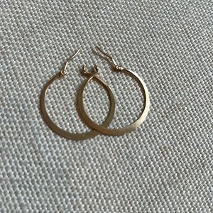 14k gold hammer hoops